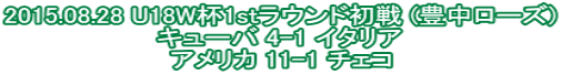 2015.08.28 U18W杯1stラウンド初戦 (豊中ローズ) キューバ 4-1 イタリア アメリカ 11-1 チェコ