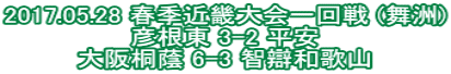 2017.05.28 春季近畿大会一回戦 (舞洲) 彦根東 3-2 平安 大阪桐蔭 6-3 智辯和歌山